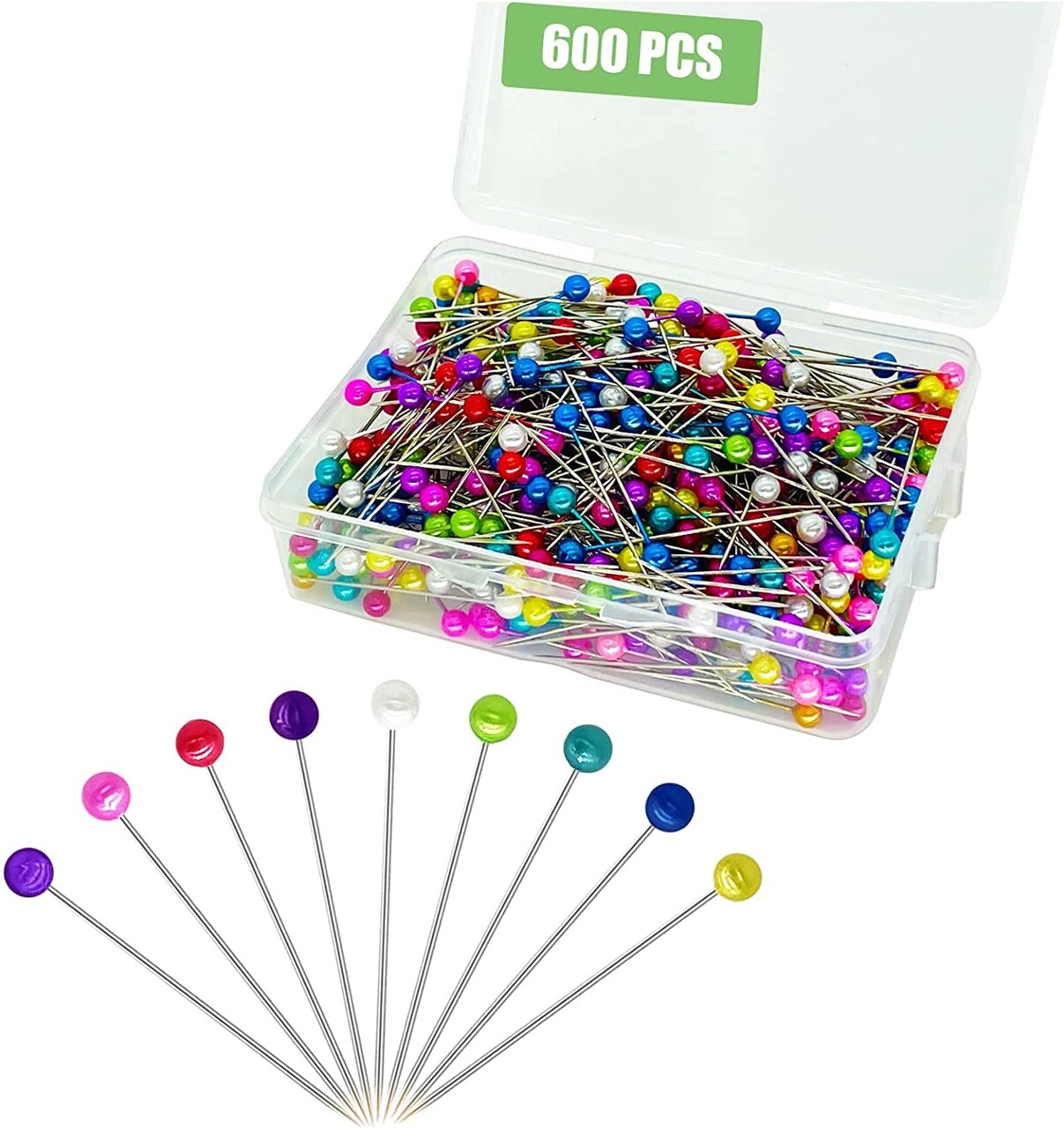 Sewing Pins Straight Pin for Fabric, Pearlized Ball Head Quilting Pins Long  1.5Inch, Multicolor Corsage Stick Pins for Dressmaker, Jewelry DIY  Decoration, Craft and Sewing Project